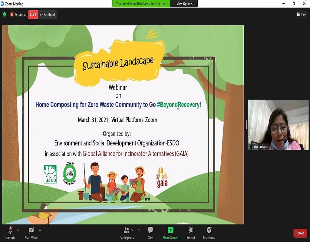 Webinar on ‘Home Composting for Zero Waste Community to Go beyond Recovery!